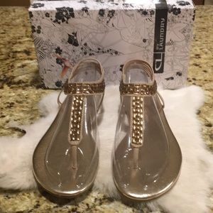 CL Laundry Natalina suede Bling Woman’s flat Sandal NEW with Box Various Sizes
